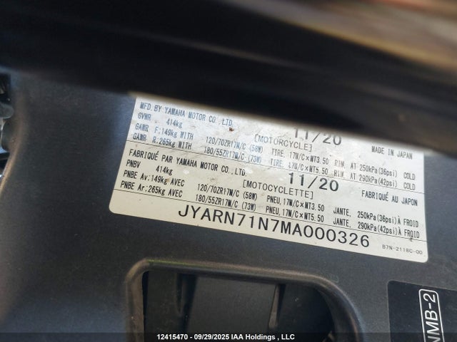 Yamaha 2021 2021 JYARN71N7MA000326 Image 15
