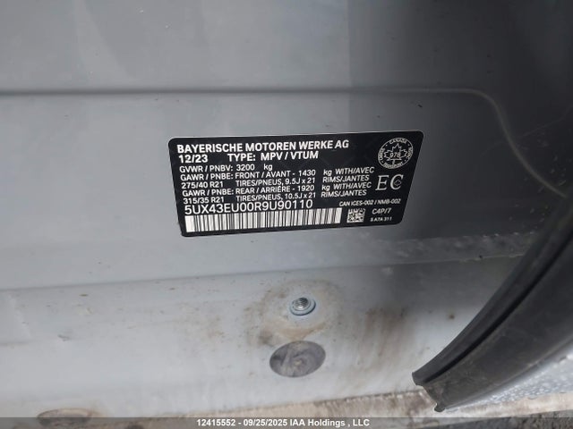 5UX43EU00R9U90110 BMW X5