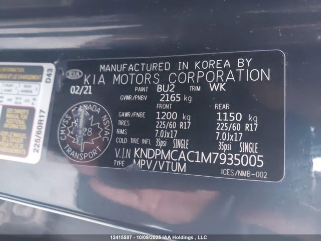 KIA gdi theta-ii 2021 KNDPMCAC1M7935005 Image 9