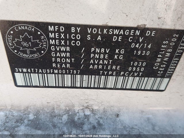 3VW4T7AU9FM001797 Volkswagen GTI