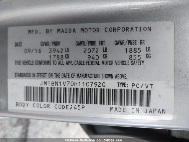 JM1BN1V70H1107920 Mazda pe