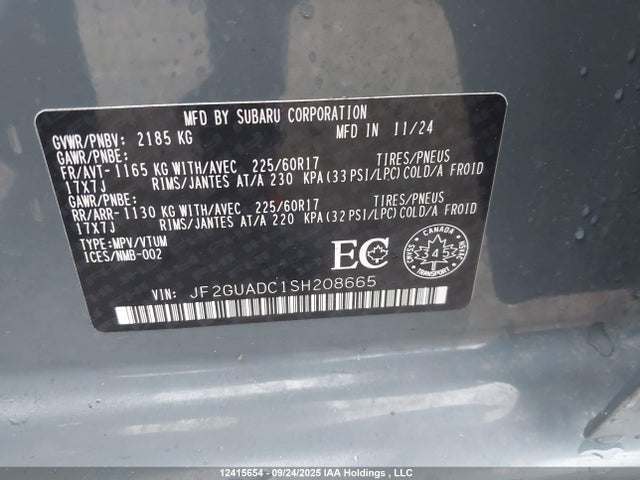 Subaru na 2025 JF2GUADC1SH208665 Image 9