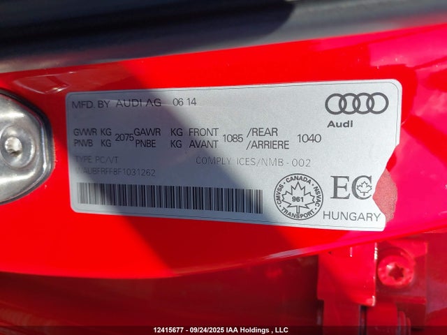 WAUBFRFF8F1031262 Audi A3