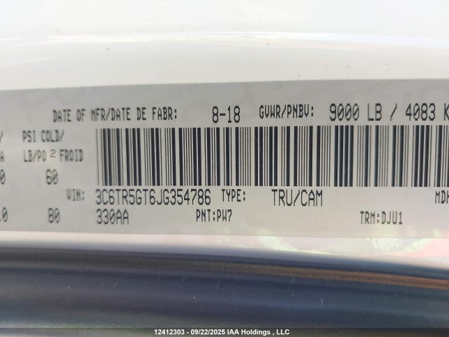 3C6TR5GT6JG354786 RAM 2500