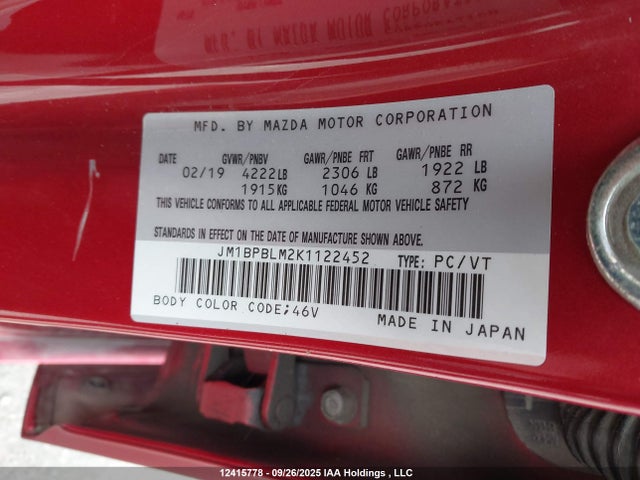 JM1BPBLM2K1122452 Mazda py cylinder deactivation