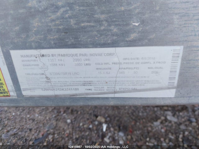 5JW1U1213K3241180 Sure Trac Trailer