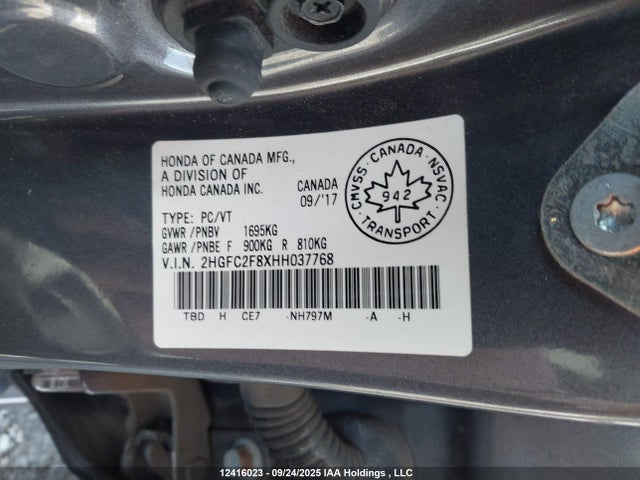 Honda k20c2 2017 2HGFC2F8XHH037768 Image 18