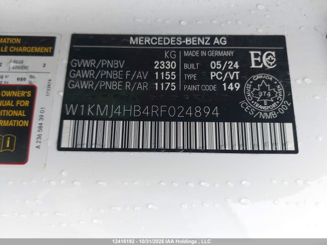 Mercedes-Benz Cle 300 4matic 2024 W1KMJ4HB4RF024894 Image 9