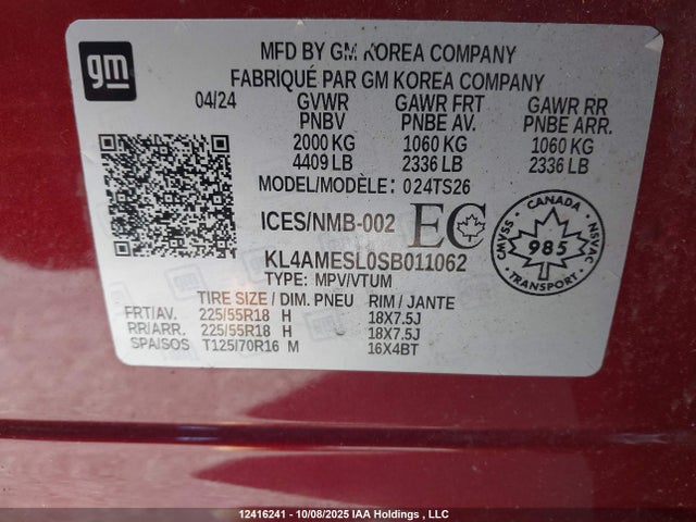 Buick l3t 2025 KL4AMESL0SB011062 Image 9
