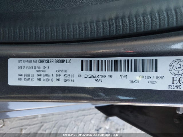 1C3CCBBG3EN171009 Chrysler 2014