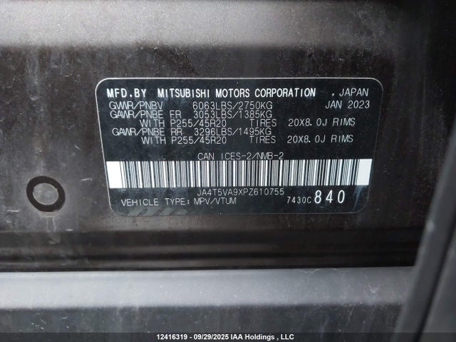 Mitsubishi s91-ya1 2023 JA4T5VA9XPZ610755 Image 9