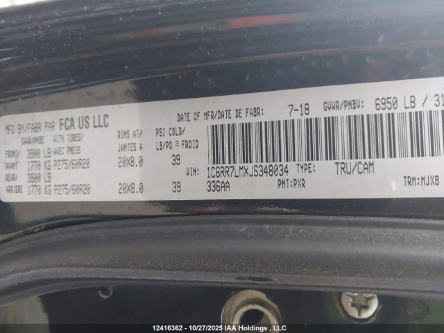 RAM 1500 2018 1C6RR7LMXJS348034 Image 9