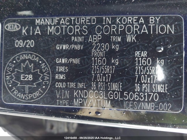 KIA 2020 2020 KNDCC3LG0L5063170 Image 18