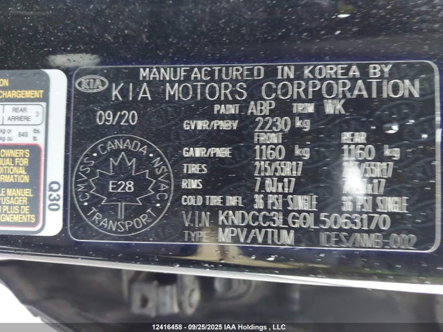 KIA 2020 2020 KNDCC3LG0L5063170 Image 9