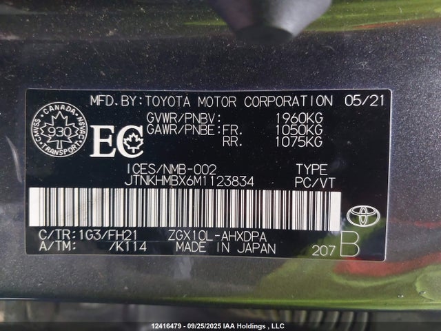 JTNKHMBX6M1123834 Toyota 3zr-fae