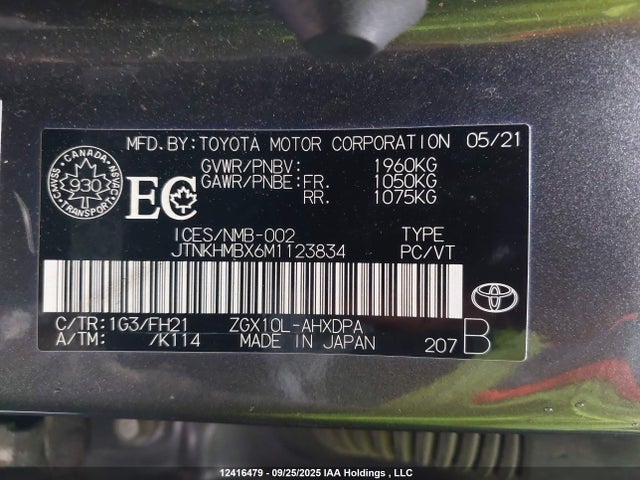 JTNKHMBX6M1123834 Toyota 3zr-fae