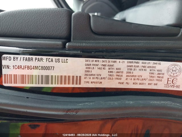 1C4RJFBG4MC800077 Jeep Grand Cherokee