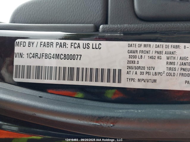 1C4RJFBG4MC800077 Jeep Grand Cherokee