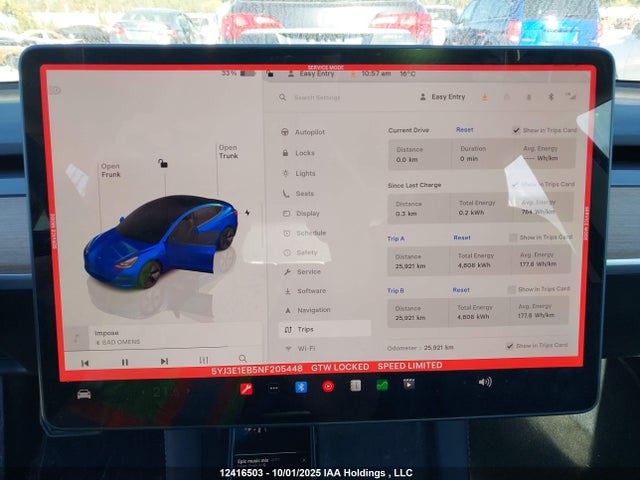 5YJ3E1EB5NF205448 Tesla MODEL 3