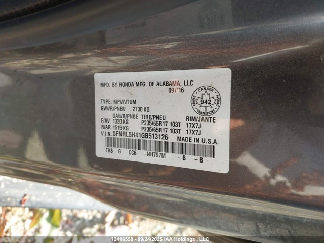5FNRL5H41GB513126 Honda j35z8