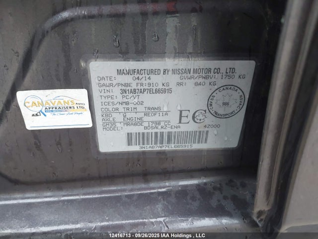 Nissan 2014 2014 3N1AB7AP7EL665915 Image 9