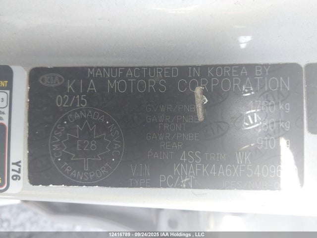KIA dohc mpi nu 2015 KNAFK4A6XF5409680 Image 9