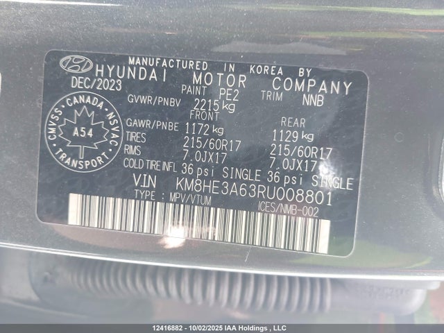 KM8HE3A63RU008801 Hyundai 2024
