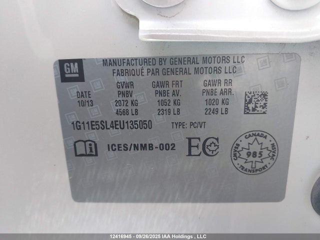 Chevrolet lkw 2014 1G11E5SL4EU135050 Image 9