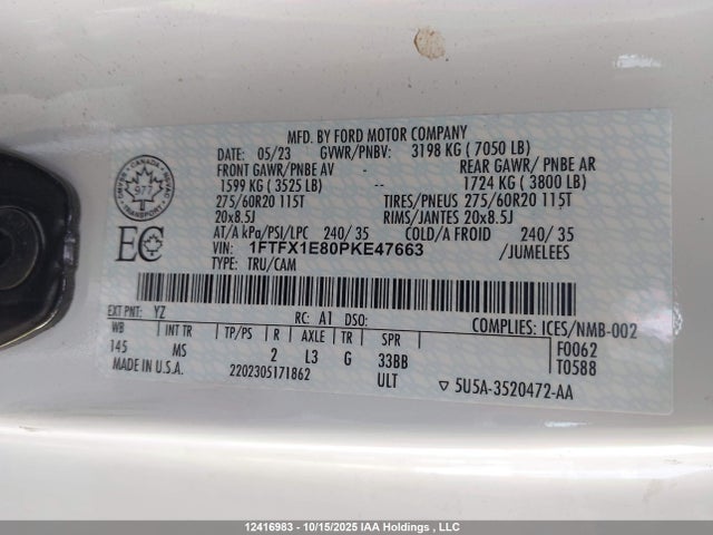 Ford gtdi 2023 1FTFX1E80PKE47663 Image 9