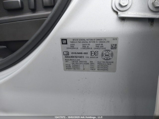 2GKALNEK7G6164810 GMC lea - e85 max, aluminum
