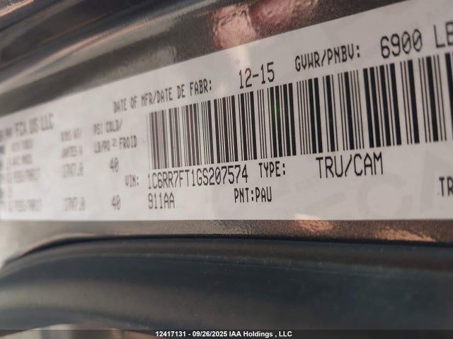 RAM 2016 2016 1C6RR7FT1GS207574 Image 9