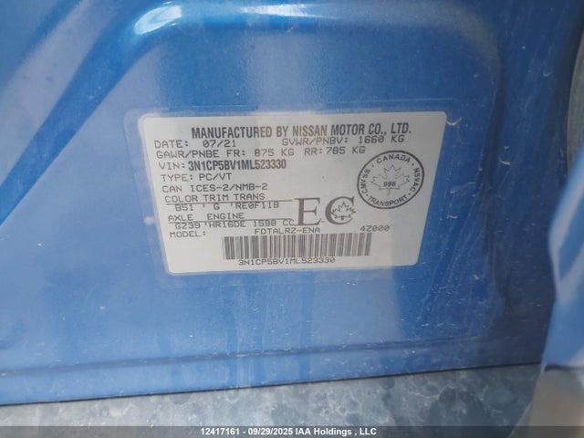 Nissan Kicks 2021 3N1CP5BV1ML523330 Image 17