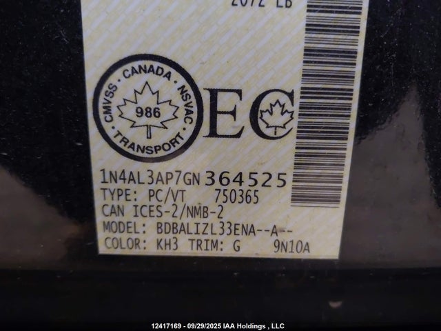Nissan 2016 2016 1N4AL3AP7GN364525 Image 19