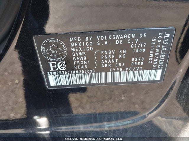 3VW2B7AJ7HM307030 Volkswagen 1.4 tsi
