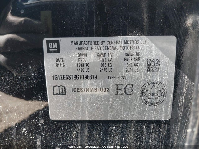 1G1ZE5ST9GF198879 Chevrolet lfv - di: direct injection, vvt, gen1 gmna