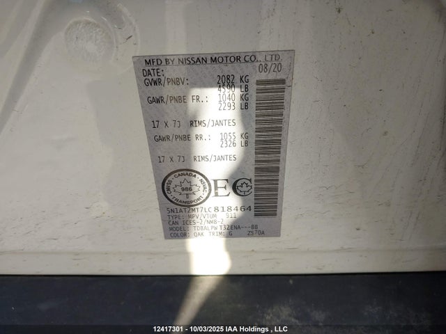 Nissan Rogue 2020 5N1AT2MT7LC818464 Image 9