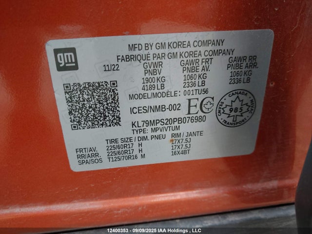 Chevrolet lih 2023 KL79MPS20PB076980 Image 9
