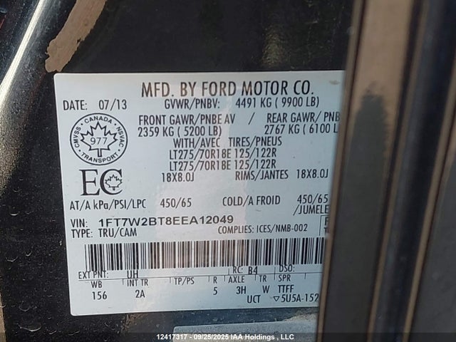 Ford 2014 2014 1FT7W2BT8EEA12049 Image 9