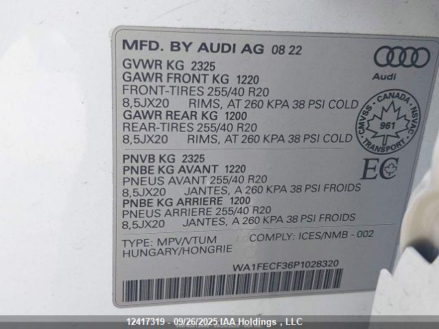 Audi Q3 Technik 45 2023 WA1FECF36P1028320 Image 10