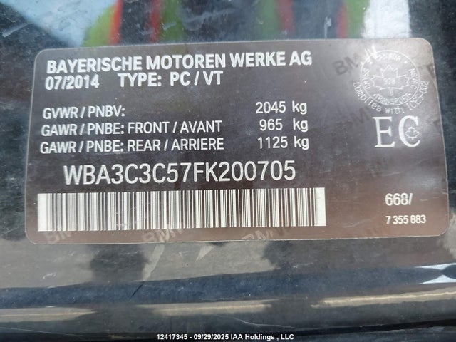 BMW 320i 2015 WBA3C3C57FK200705 Image 9