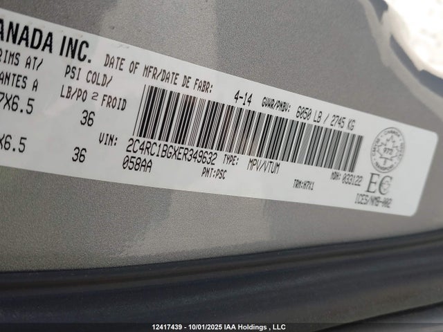 2C4RC1BGXER349632 Chrysler Town and Country