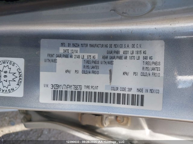 3MZBM1V7XFM178879 Mazda pe