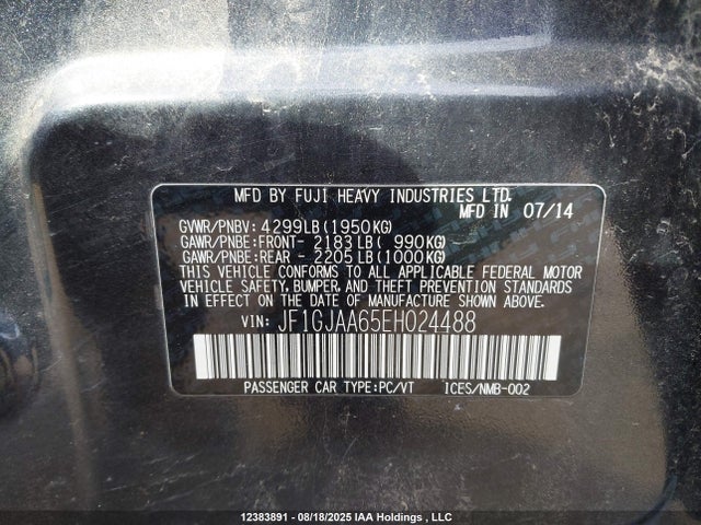 Subaru Impreza 2014 JF1GJAA65EH024488 Image 9