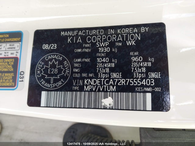 KIA t-gdi gamma-ii 2024 KNDETCA72R7555403 Image 9
