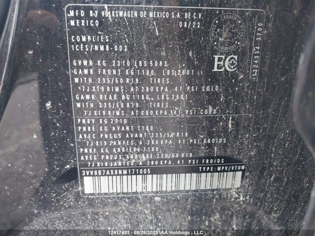 3VV8B7AX8NM171005 Volkswagen Tiguan