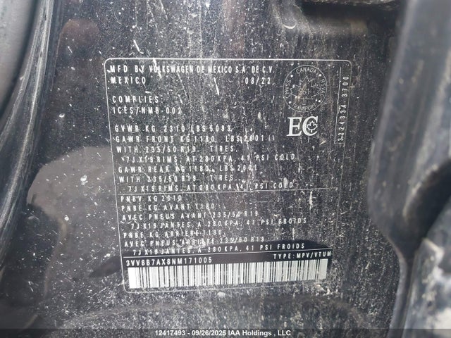 3VV8B7AX8NM171005 Volkswagen Tiguan