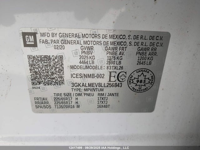 3GKALMEV8LL256843 GMC lyx
