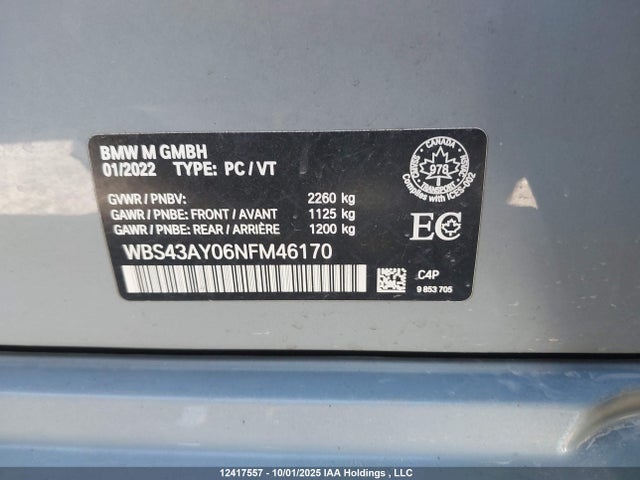 WBS43AY06NFM46170 BMW 2022