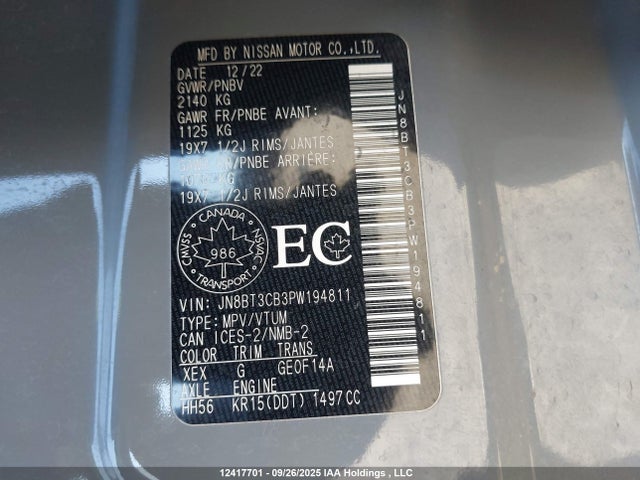 Nissan 2023 2023 JN8BT3CB3PW194811 Image 9