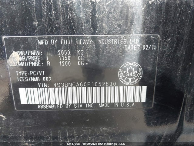 4S3BNCA60F1052830 Subaru Legacy